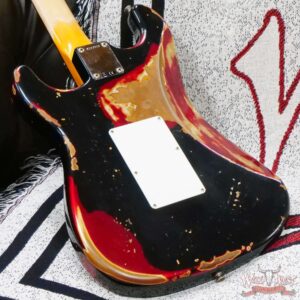 Fender Custom Shop Wild West Black Lightning Stratocaster HSS Floyd Rose Rosewood Board Black Pickguard Heavy Relic Candy Apple Red - Image 12