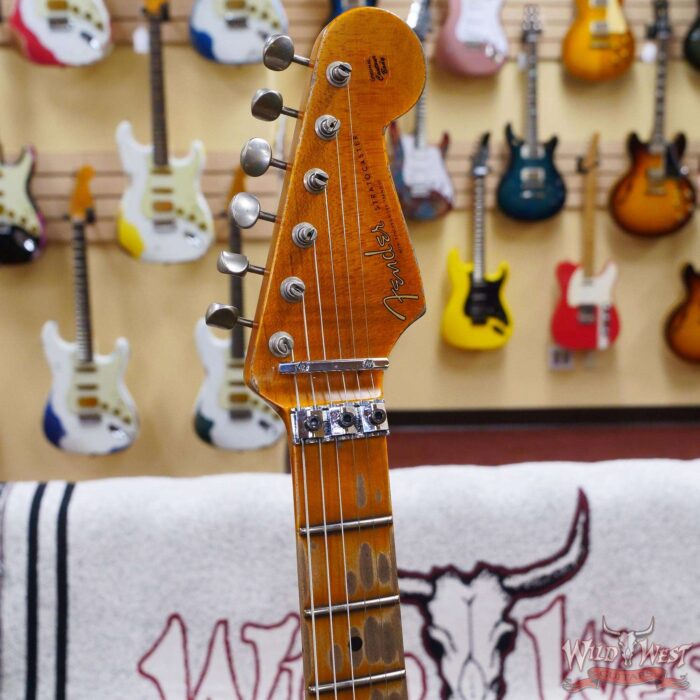 Fender Custom Shop Wild West Black Lightning Stratocaster HSS Floyd Rose Maple Board 22 Frets Heavy Relic Lake Placid Blue - Image 7