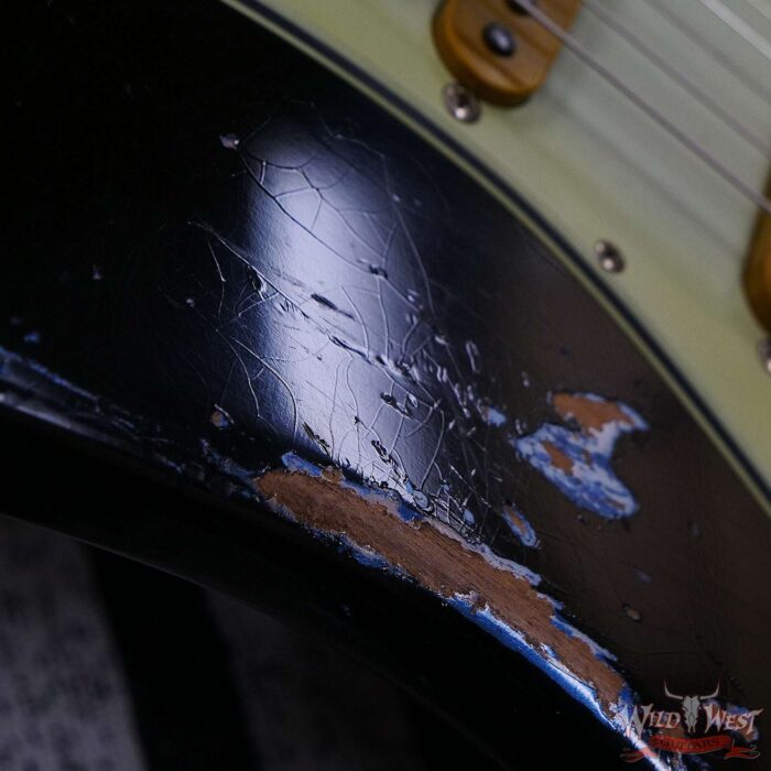 Fender Custom Shop Wild West Black Lightning Stratocaster HSS Floyd Rose Maple Board 22 Frets Heavy Relic Lake Placid Blue - Image 9