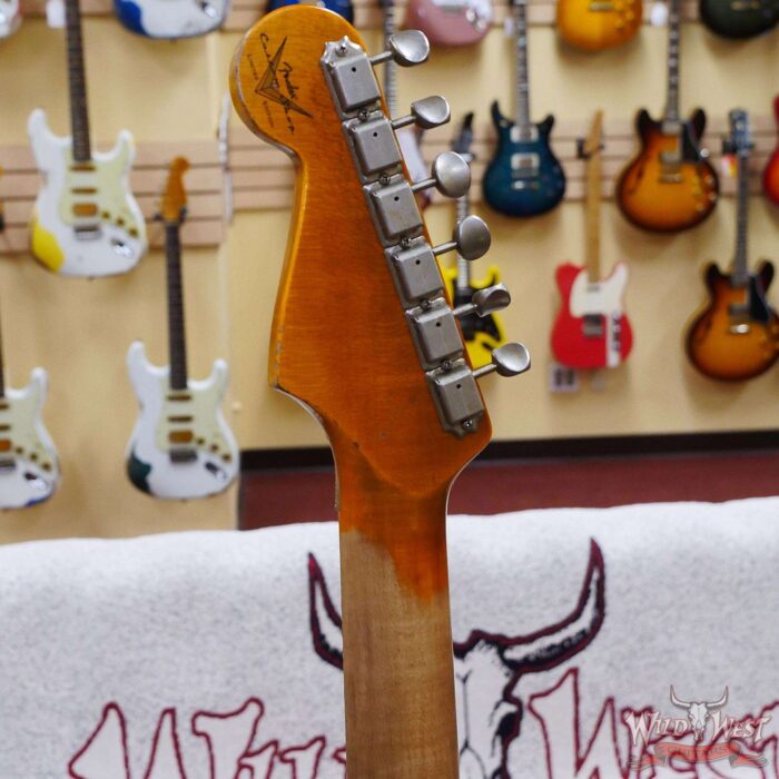 Fender Custom Shop Wild West Black Lightning Stratocaster HSS Floyd Rose Maple Board 22 Frets Heavy Relic Lake Placid Blue - Image 11