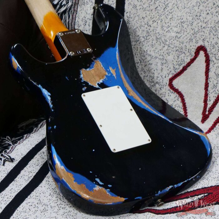 Fender Custom Shop Wild West Black Lightning Stratocaster HSS Floyd Rose Maple Board 22 Frets Heavy Relic Lake Placid Blue - Image 12