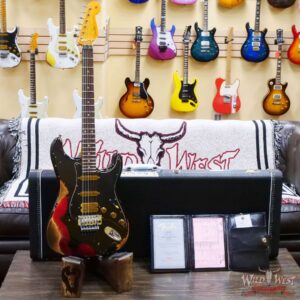 Fender Custom Shop Wild West Black Lightning Stratocaster HSS Floyd Rose Rosewood Board Black Pickguard Heavy Relic Candy Apple Red - Image 6