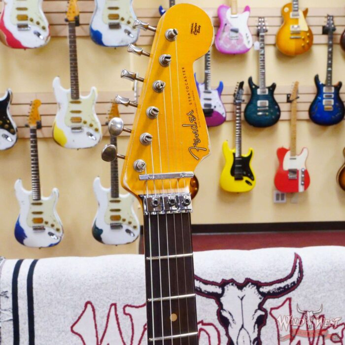 Fender Custom Shop Wild West Black Lightning Stratocaster HSS Floyd Rose Rosewood Board Black Pickguard Heavy Relic Candy Apple Red - Image 7