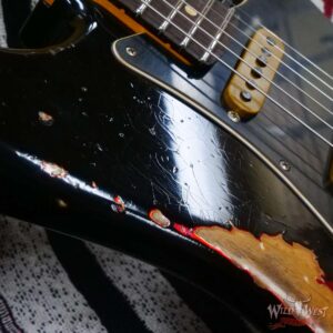 Fender Custom Shop Wild West Black Lightning Stratocaster HSS Floyd Rose Rosewood Board Black Pickguard Heavy Relic Candy Apple Red - Image 9
