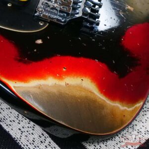 Fender Custom Shop Wild West Black Lightning Stratocaster HSS Floyd Rose Rosewood Board Black Pickguard Heavy Relic Candy Apple Red - Image 10