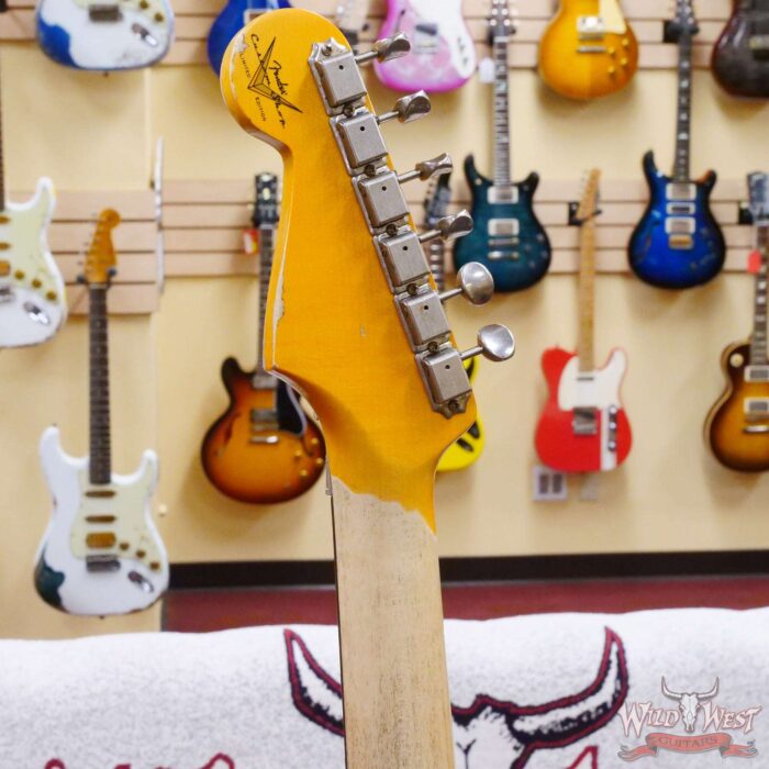 Fender Custom Shop Wild West Black Lightning Stratocaster HSS Floyd Rose Rosewood Board Black Pickguard Heavy Relic Candy Apple Red - Image 12