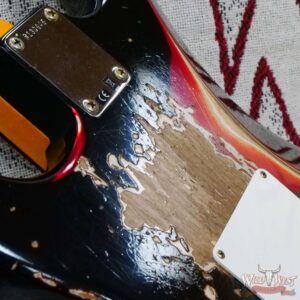 Fender Custom Shop Wild West Black Lightning Stratocaster HSS Floyd Rose Rosewood Board Black Pickguard Heavy Relic Candy Apple Red - Image 14