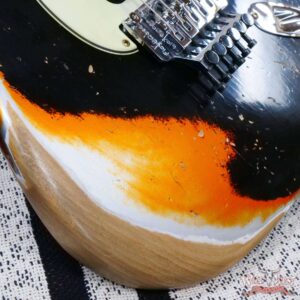 Fender Custom Shop Wild West Black Lightning Stratocaster HSS Floyd Rose Rosewood Board 22 Frets Heavy Relic Candy Tangerine - Image 9