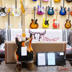 Fender Custom Shop Wild West Black Lightning Stratocaster HSS Floyd Rose Rosewood Board 22 Frets Heavy Relic Candy Tangerine - Image 10