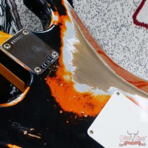 Fender Custom Shop Wild West Black Lightning Stratocaster HSS Floyd Rose Rosewood Board 22 Frets Heavy Relic Candy Tangerine - Image 13