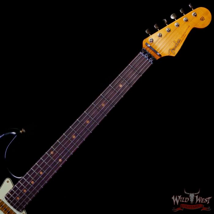 Fender Custom Shop Wild West Black Lightning Stratocaster HSS Floyd Rose Rosewood Fingerboard 22 Frets Heavy Relic Candy Tangerine 7.90 lbs - Image 4