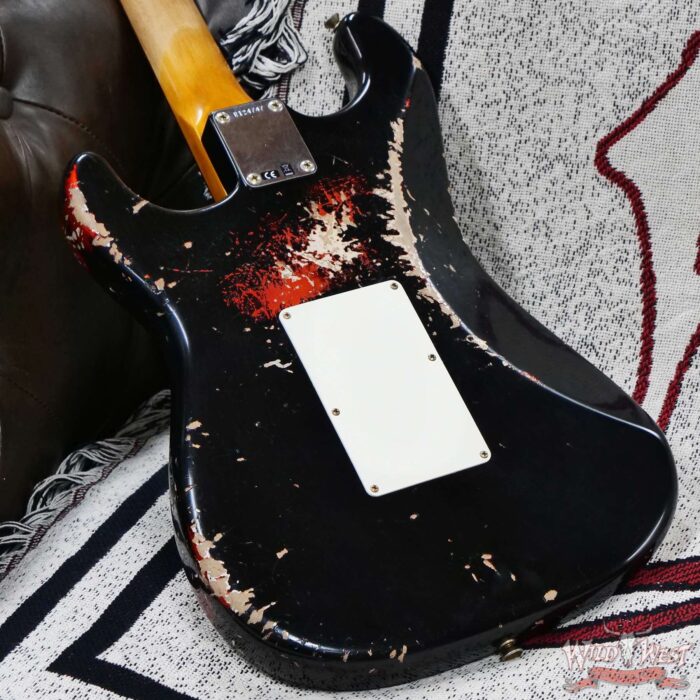 Fender Custom Shop Wild West Black Lightning Stratocaster HSS Floyd Rose Rosewood Fingerboard 22 Frets Heavy Relic Candy Tangerine 7.90 lbs - Image 12