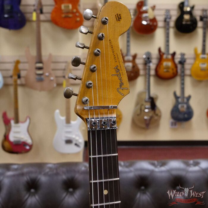 Fender Custom Shop Wild West Black Lightning Stratocaster Floyd Rose Heavy Relic Rosewood Board 22 Frets Lake Placid Blue - Image 7