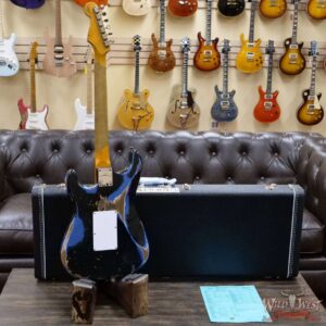 Fender Custom Shop Wild West Black Lightning Stratocaster Floyd Rose Heavy Relic Rosewood Board 22 Frets Lake Placid Blue - Image 9