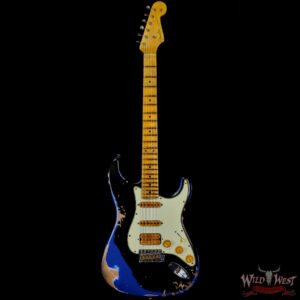 Fender Custom Shop Wild West Black Lightning 2.0 Stratocaster Maple Board 22 Frets Heavy Relic Lake Placid Blue - Image 3