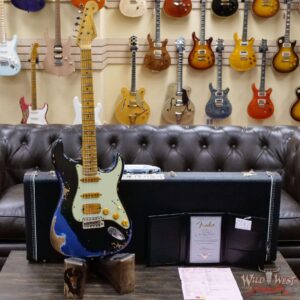 Fender Custom Shop Wild West Black Lightning 2.0 Stratocaster Maple Board 22 Frets Heavy Relic Lake Placid Blue - Image 6
