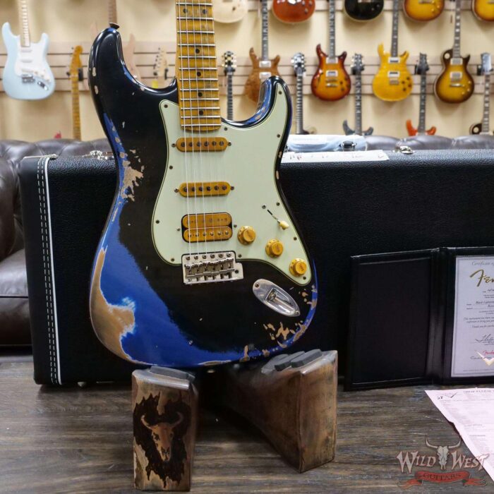 Fender Custom Shop Wild West Black Lightning 2.0 Stratocaster Maple Board 22 Frets Heavy Relic Lake Placid Blue - Image 8