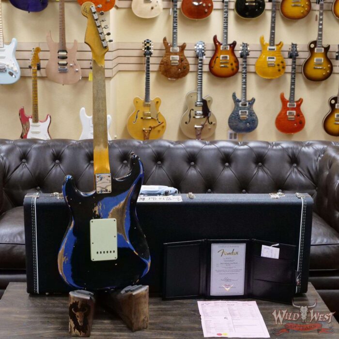 Fender Custom Shop Wild West Black Lightning 2.0 Stratocaster Maple Board 22 Frets Heavy Relic Lake Placid Blue - Image 9