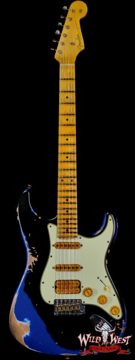 Fender Custom Shop Wild West Black Lightning 2.0 Stratocaster Maple Board 22 Frets Heavy Relic Lake Placid Blue