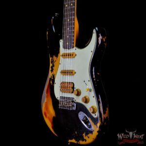 Fender Custom Shop Wild West Black Lightning 2.0 Stratocaster HSS Heavy Relic Rosewood Board 21 Frets 3 Tone Sunburst - Image 2