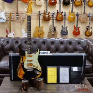 Fender Custom Shop Wild West Black Lightning 2.0 Stratocaster HSS Heavy Relic Rosewood Board 21 Frets 3 Tone Sunburst - Image 6