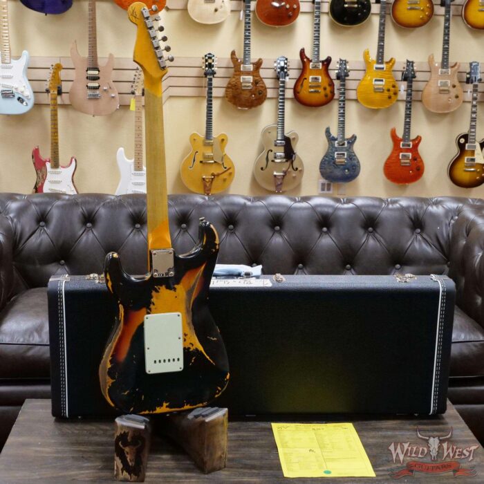 Fender Custom Shop Wild West Black Lightning 2.0 Stratocaster HSS Heavy Relic Rosewood Board 21 Frets 3 Tone Sunburst - Image 9