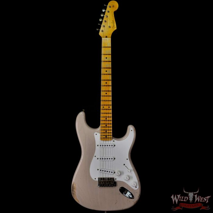 Fender Custom Shop 55’ Stratocaster Relic Quatersawn Maple Neck Hand-wound Pickups Dirty White Blonde - Image 3