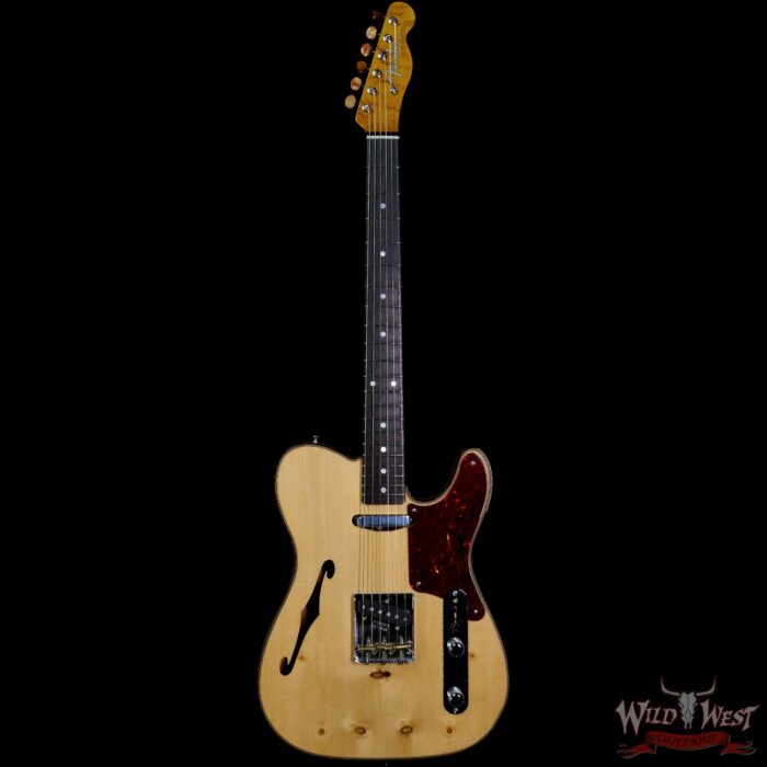 Fender Custom Shop Ltd Knotty Pine Telecaster Thinline Hand-Wound Pickups Aged Natural - Image 3