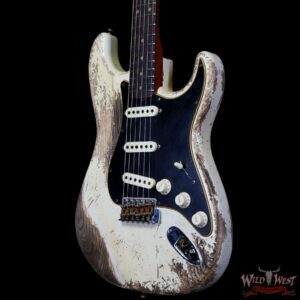 Fender Custom Shop Limited Edition Poblano Stratocaster Hand-Wound Pickups Super Heavy Relic Aged Olympic White - Image 2