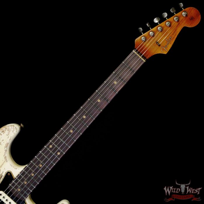 Fender Custom Shop Limited Edition Poblano Stratocaster Hand-Wound Pickups Super Heavy Relic Aged Olympic White - Image 4