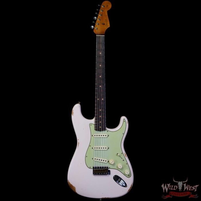 Fender Custom Shop Limited Edition 1963 63’ Stratocaster Roasted Quartersawn Maple Neck Relic Super Faded Aged Shell Pink - Image 3