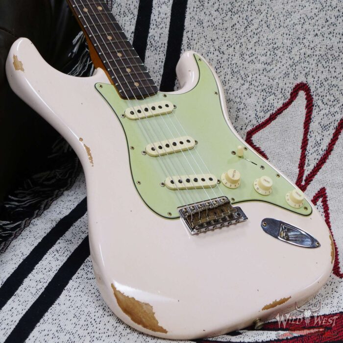 Fender Custom Shop Limited Edition 1963 63’ Stratocaster Roasted Quartersawn Maple Neck Relic Super Faded Aged Shell Pink - Image 8