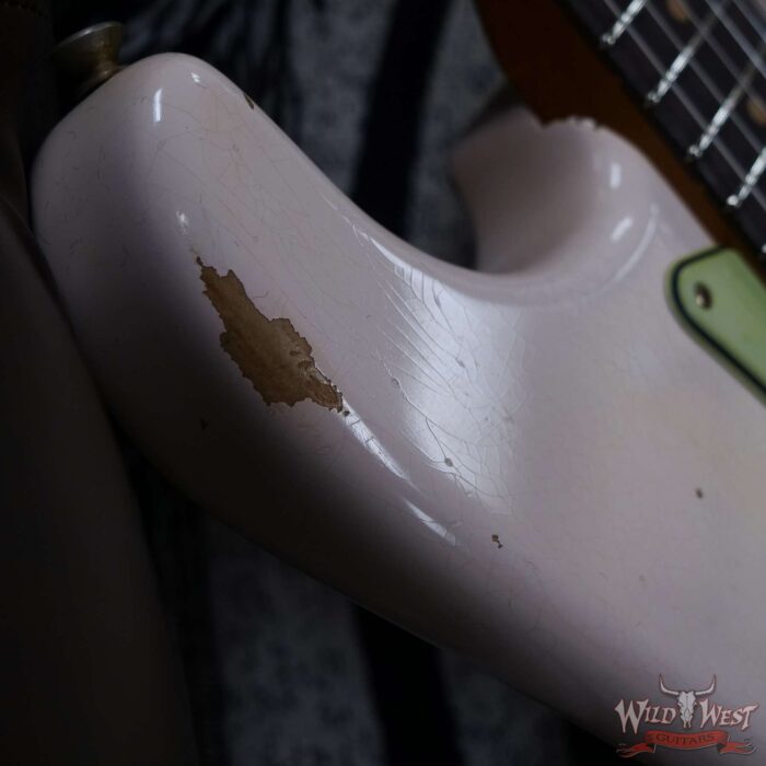 Fender Custom Shop Limited Edition 1963 63’ Stratocaster Roasted Quartersawn Maple Neck Relic Super Faded Aged Shell Pink - Image 9