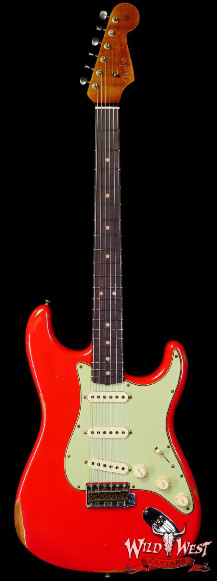 Fender Custom Shop 1963 Stratocaster Hand-Wound Pickups Roasted Maple Neck Relic Aged Fiesta Red - Image 1