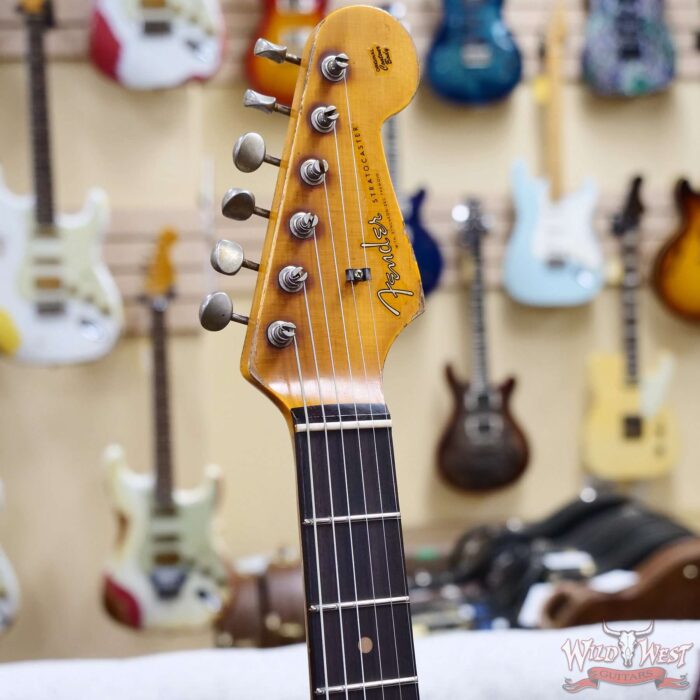 Fender Custom Shop 1959 Stratocaster Dark AAA Rosewood Board Super Heavy Relic Black over 3 Tone Sunburst 7.35 LBS - Image 7