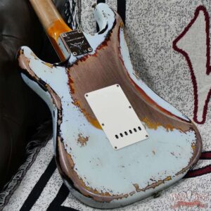Fender Custom Shop Limited Edition 1959 Stratocaster Super Heavy Relic Sonic Blue over 3 Tone Sunburst 7.90 LBS - Image 12