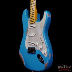Fender Custom Shop Limited Edition 1958 Stratocaster AA Flame Maple Neck Heavy Relic Super Faded Aged Taos Turquoise 7.75 lbs - Image 2