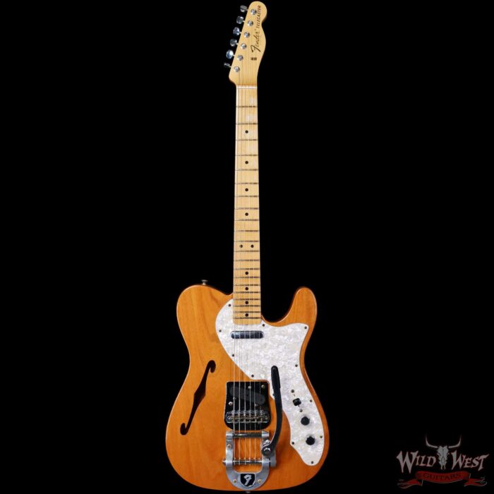Fender Custom Shop 1968 Thinline Telecaster with Bigsby 1-Piece Kalamazoo Mahogany Body Journeyman Relic Aged Natural 6.95 lbs - Image 3