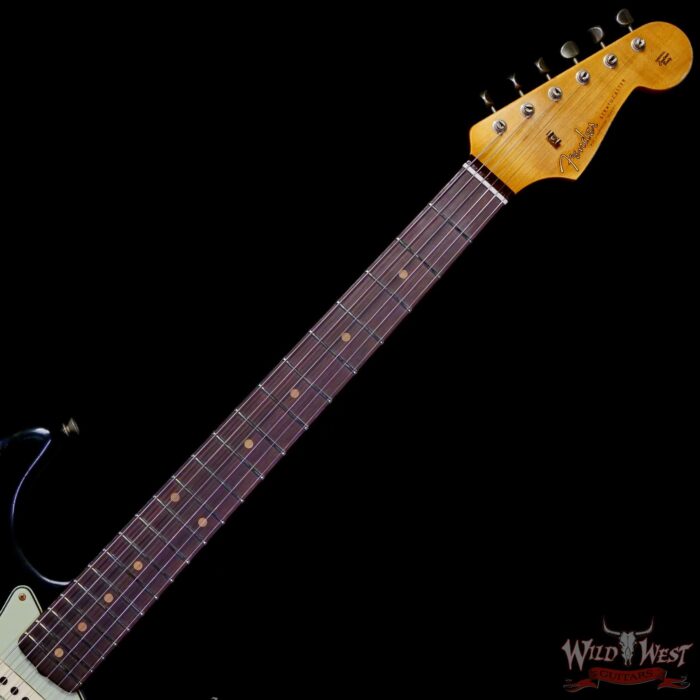 Fender Custom Shop 1960 Stratocaster Heavy Relic Aged Black over 3 Tone Sunburst 7.65 lbs - Image 4