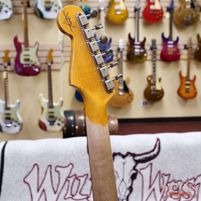 Fender Custom Shop 1960 Stratocaster Heavy Relic Aged Black over 3 Tone Sunburst 7.65 lbs - Image 11