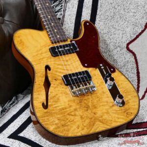 Fender Custom Shop Artisan Dual P90 Thinline Telecaster 1-Piece Kalamazoo Mahogany Body AAAA Maple Burl Top NOS Aged Natural 7.55 lbs - Image 8