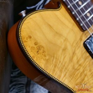 Fender Custom Shop Artisan Dual P90 Thinline Telecaster 1-Piece Kalamazoo Mahogany Body AAAA Maple Burl Top NOS Aged Natural 7.55 lbs - Image 9
