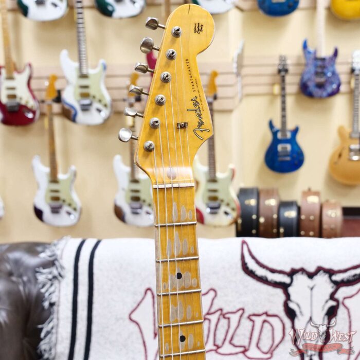 Fender Custom Shop Limited Edition 1958 Stratocaster AA Flame Maple Neck Heavy Relic Aged Black 7.75 lbs - Image 7