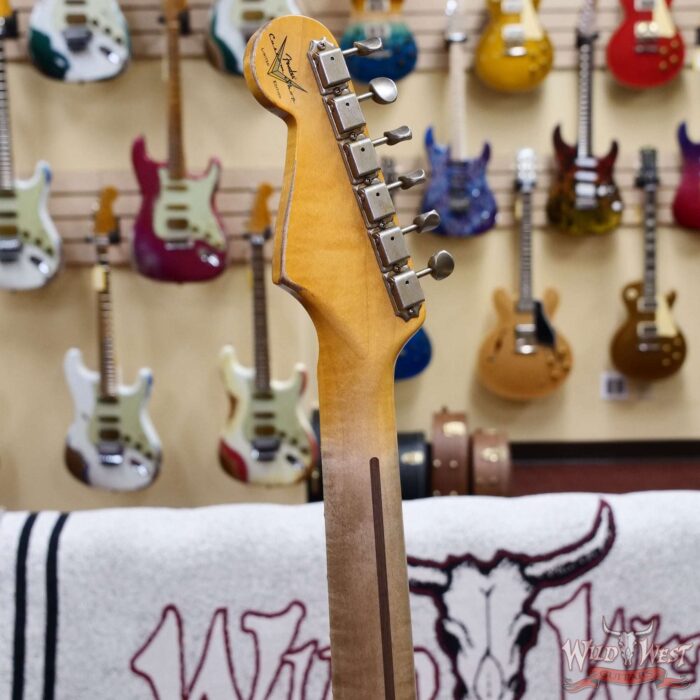 Fender Custom Shop Limited Edition 1958 Stratocaster AA Flame Maple Neck Heavy Relic Aged Black 7.75 lbs - Image 12