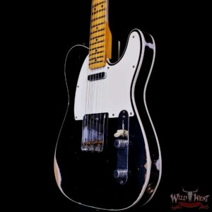 Fender Custom Shop 1959 Telecaster Custom Maple Neck Relic Aged Black 7.30 lbs - Image 2