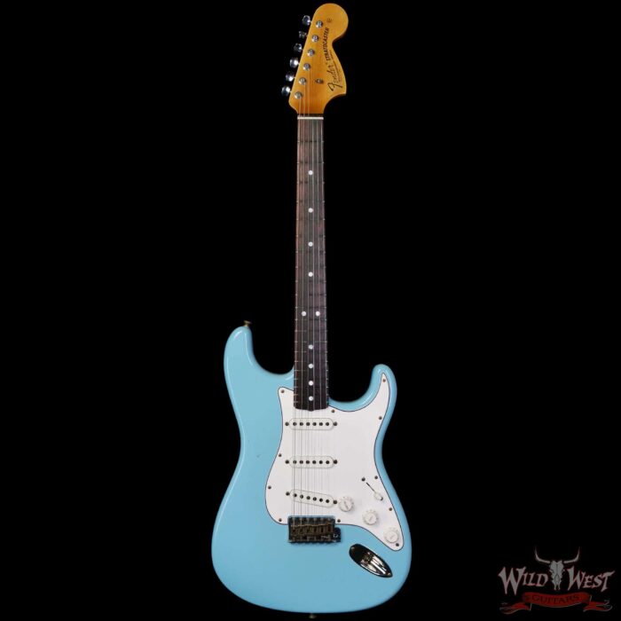 Fender Custom Shop 1969 Stratocaster Maple Neck with Rosewood Fingerboard Journeyman Relic Faded Daphne Blue 7.65 lbs - Image 3