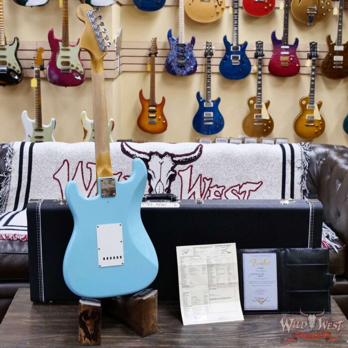 Fender Custom Shop 1969 Stratocaster Maple Neck with Rosewood Fingerboard Journeyman Relic Faded Daphne Blue 7.65 lbs - Image 9