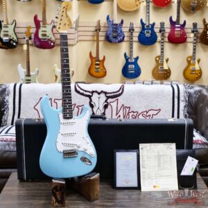 Fender Custom Shop 1969 Stratocaster Maple Neck with Rosewood Fingerboard Journeyman Relic Faded Daphne Blue 7.75 lbs - Image 6