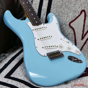 Fender Custom Shop 1969 Stratocaster Maple Neck with Rosewood Fingerboard Journeyman Relic Faded Daphne Blue 7.75 lbs - Image 8