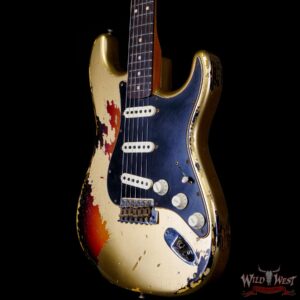 Fender Custom Shop Limited Edition Dual-Mag II Stratocaster Heavy Relic Aztec Gold Over 3 Tone Sunburst - Image 2